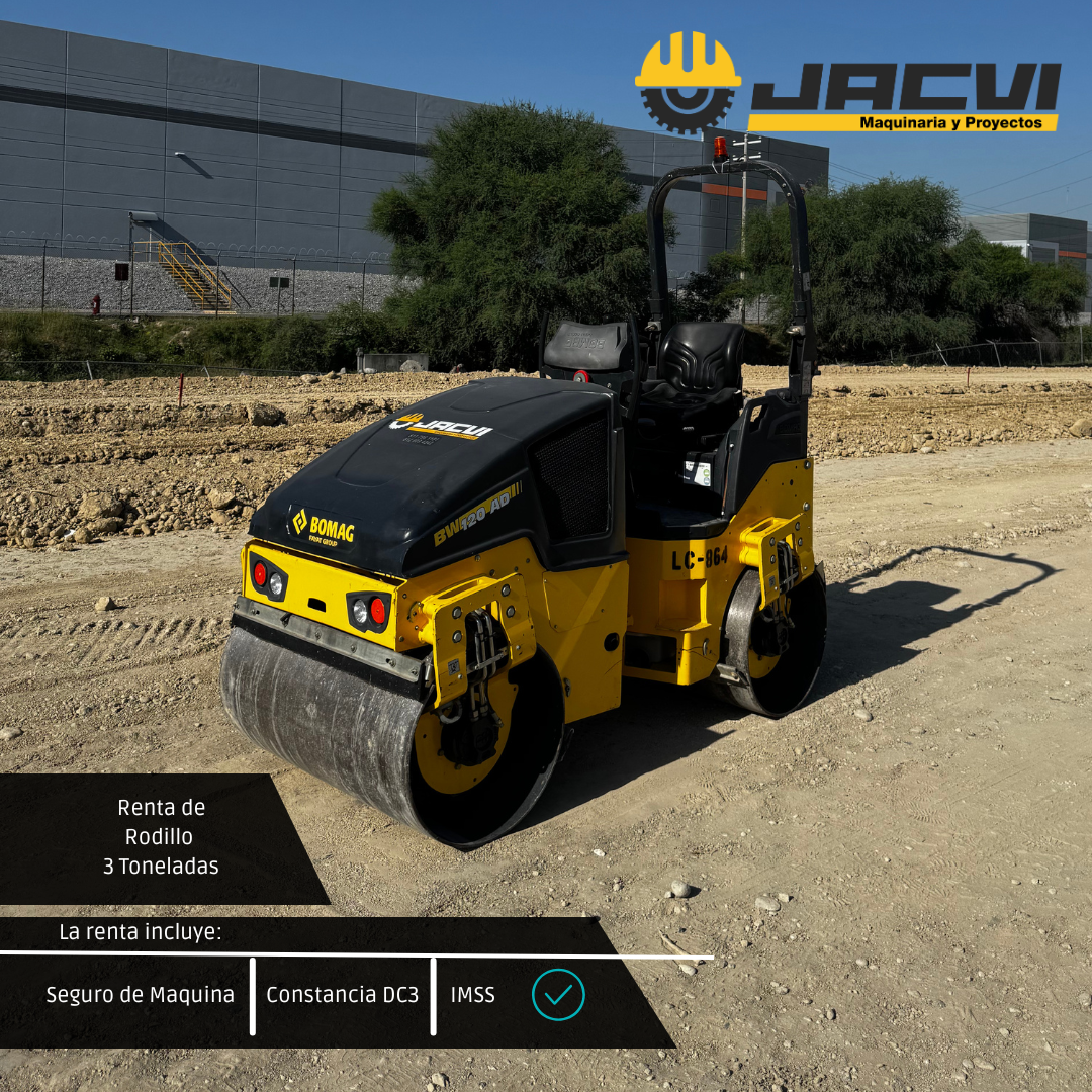 Renta Rodillo compactador 3 Toneladas